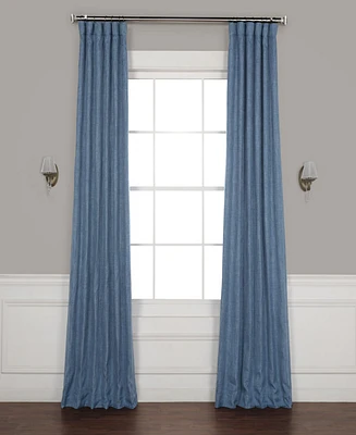 Half Price Drapes Slate Teal Green Textured Faux Linen Room Darkening Curtain