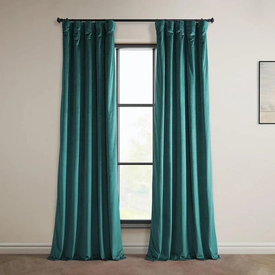 Half Price Drapes Deep Sea Teal Heritage Plush Velvet Room Darkening Curtain