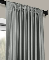 Half Price Drapes Platinum Faux Silk Taffeta Blackout Curtain