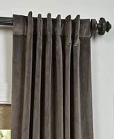 Half Price Drapes Gunmetal Grey Signature Velvet Blackout Curtain