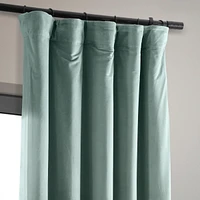 Half Price Drapes Skylark Blue Signature Velvet Blackout Curtain