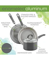 Rachael Ray Create Delicious Aluminum Nonstick Skillet 9.5" and 11.75" Twin Pack