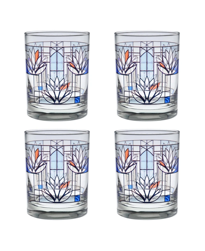 Frank Lloyd Wright Water Lilies Double Old Fashioned Glass - Set of 4