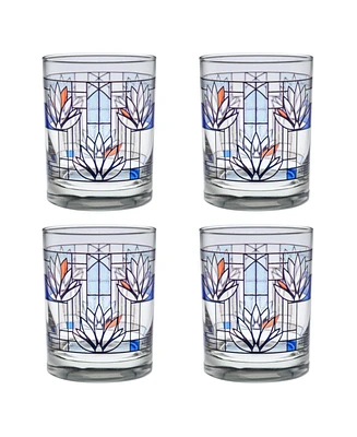 Frank Lloyd Wright Water Lilies Double Old Fashioned Glass - Set of 4