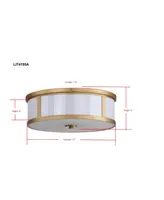 Safavieh Avery 2 Light Antique Gold 17"D Drum Flush Mount