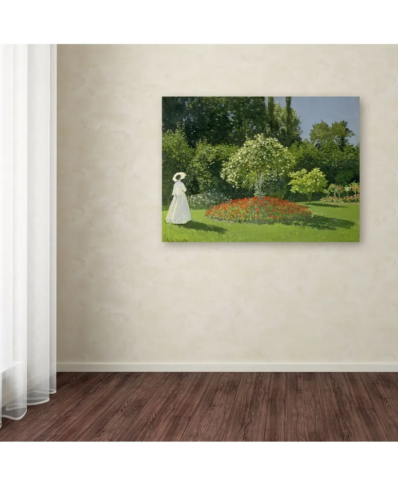 Claude Monet 'Jeanne Marie Lecadre in the Garden' Canvas Art - 47" x 35"