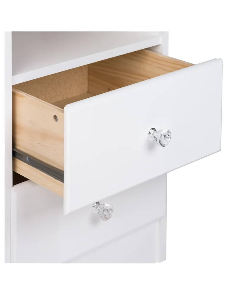 Prepac Astrid 2-Drawer Nightstand with Acrylic Knobs