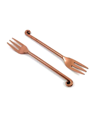 Treble Note Appetizer Copper Finish Forks - Set of 6