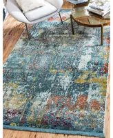 Bayshore Home Kenna Ken8 Teal 5' 5" x 8' Area Rug