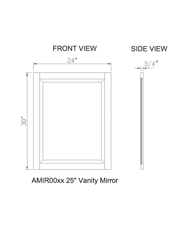 Alaterre Furniture 24" Beveled Bath Vanity Mirror