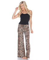 White Mark Python Printed Palazzo Pants