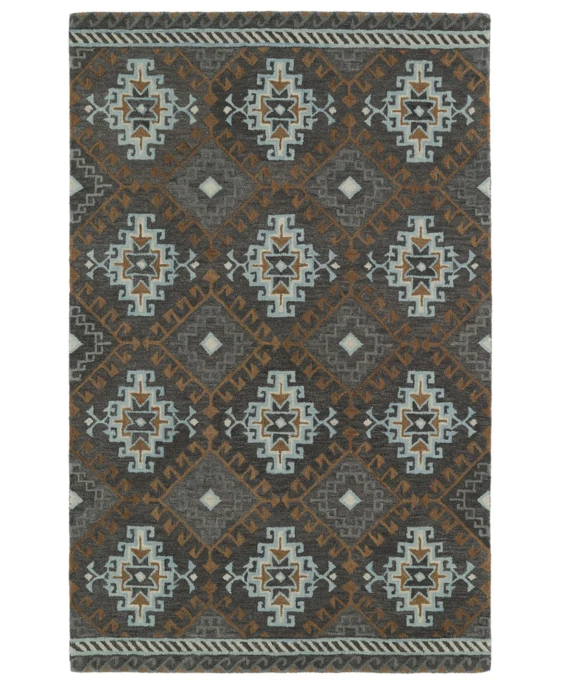 Kaleen Global Inspirations GLB07-75 Gray 5' x 7'9" Area Rug