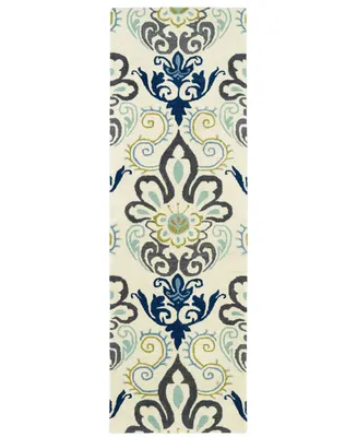 Kaleen Global Inspirations GLB11-17 Blue 2'6" x 8' Runner Rug