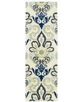 Kaleen Global Inspirations GLB11-17 Blue 2'6" x 8' Runner Rug