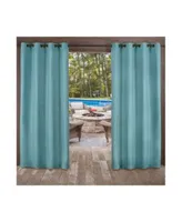 Exclusive Home Delano Indoor Outdoor Grommet Top Curtain Panel Pair