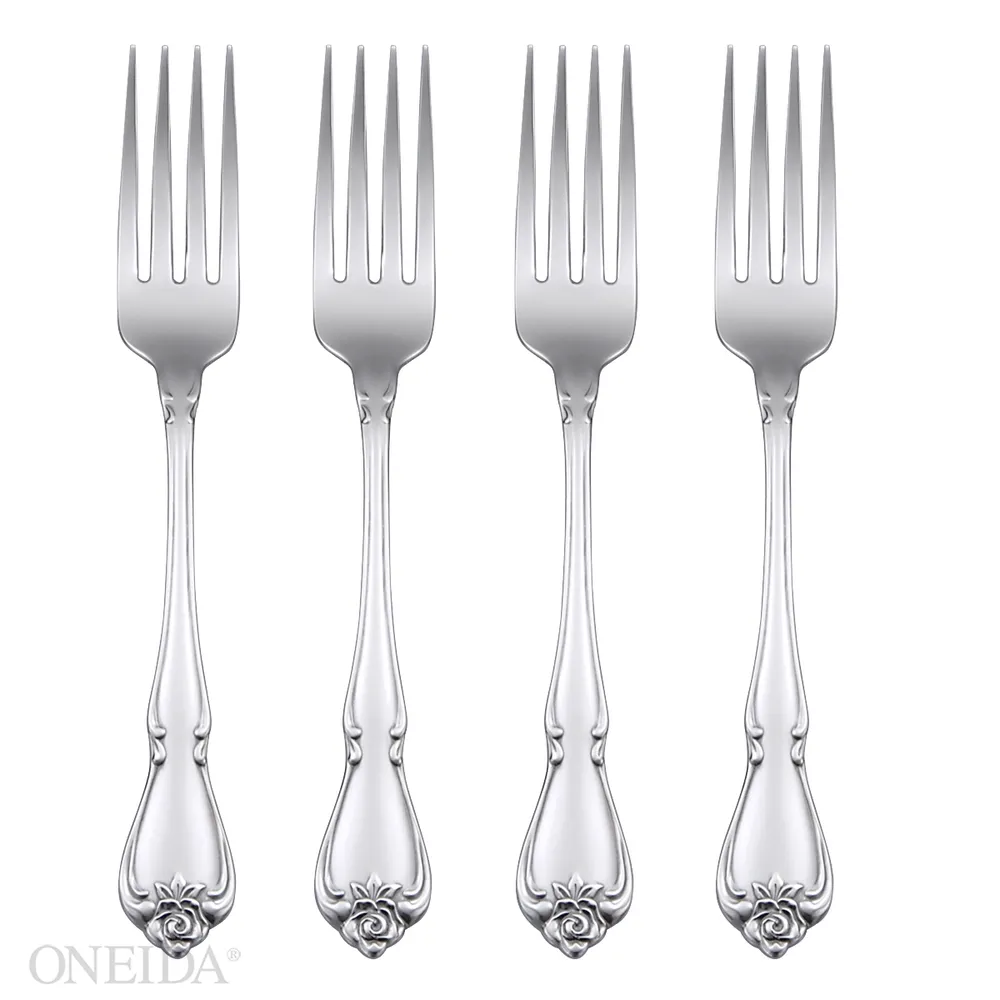 Oneida True Rose Set/4 Dinner Forks