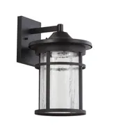 Jonathan Y Porto 14" Outdoor Wall Lantern Crackled Glass/Metal Integrated Led Sconce