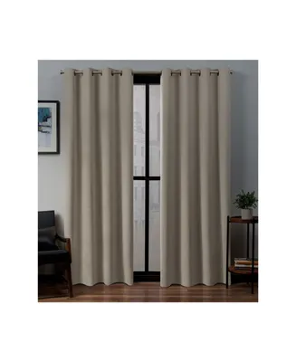 Exclusive Home Sateen Twill Woven Blackout Grommet Top Curtain Panel Pair, 52" x 108"