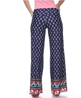 White Mark Indian Paisley Print Palazzo Pants