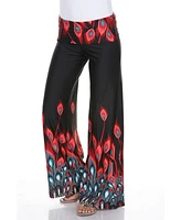 White Mark Peacock Printed Palazzo Pants
