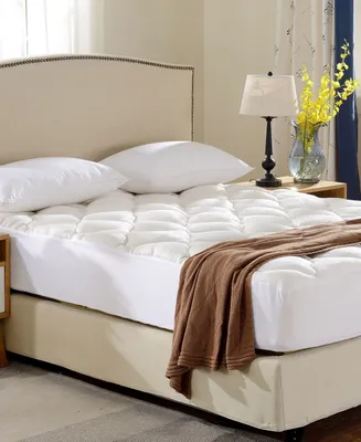 Cheer Collection Rayon from Bamboo Fitted Down Alternative Queen Mattress Pad