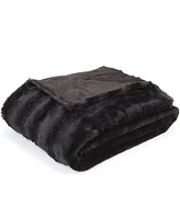 Cheer Collection Ultra Soft Faux Fur to Microplush 50" x 60" Reversible Cozy Warm Throw Blanket