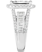 TruMiracle Diamond Halo Cluster Engagement Ring (3 ct. t.w.) in 10k White Gold