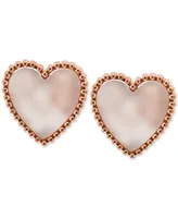 Effy Mother-of-Pearl Heart Stud Earrings in 14k Rose Gold