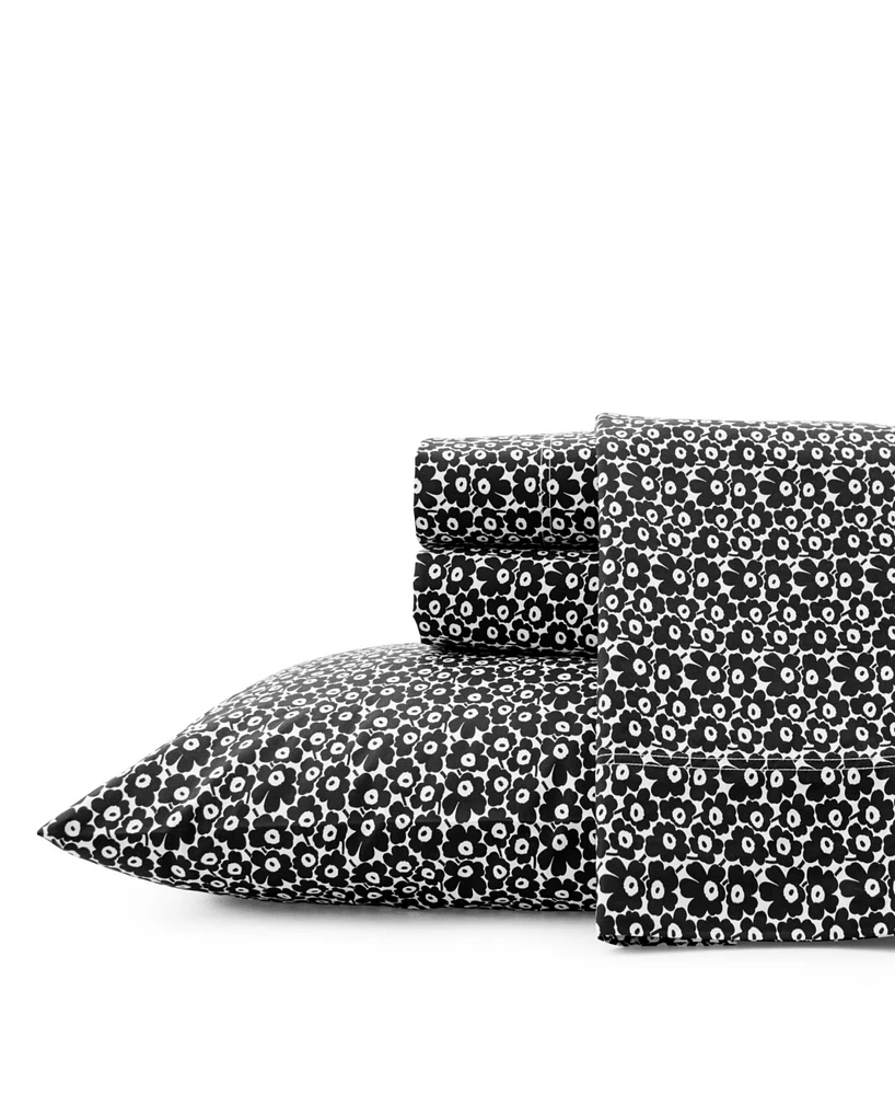 Marimekko Pikkuinen Unikko Cotton Percale 4 Piece Sheet Set