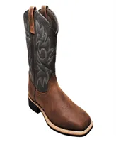 AdTec Men's 12" Work Western Square Toe Black/Brown