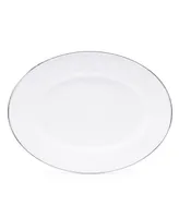 Golden Rabbit Solid White Enamelware Collection 16" x 12" Oval Platter