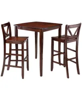 Inglewood 3-Piece High Table with 2 Bar V-Back Stools