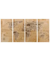 Empire Art Direct 'World Map' 4-Piece Arte De Legno Digital Print on Solid Wood Wall Art Set - 60" x 30"