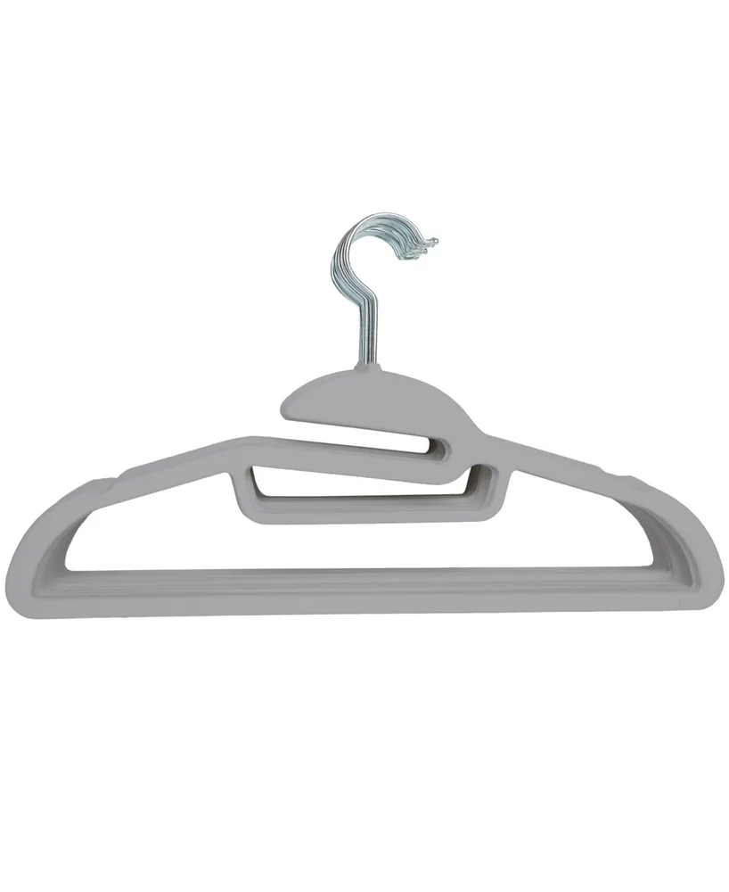 Elama Velvet Slim-Profile Heavy-Duty Hangers, Black, Pack of 100