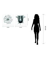 Empire Art Direct 2 Piece Frameless Free Floating Tempered Glass Panel Graphic Wall Art Set - 24" x 24''
