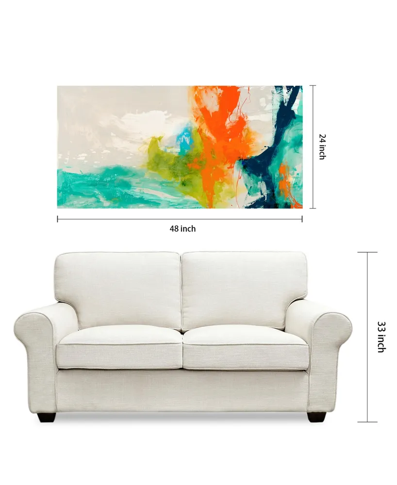 Empire Art Direct 'Tidal Abstract 1' Frameless Free Floating Tempered Glass Panel Graphic Wall Art - 24" x 48''