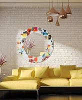 Empire Art Direct Round Beveled Reverse Printed Tempered Art Glass Mirror Wall Decor - 48" x 48''
