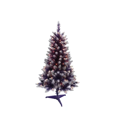 Puleo International 4 ft. Pre-Lit Fashion Purple Pine Artificial Christmas Tree with 150 Ul-Listed Clear Lights