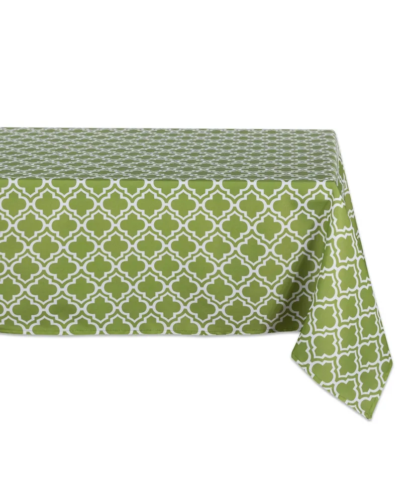 Design Import Lattice Outdoor Tablecloth with Zipper 60" x 84"