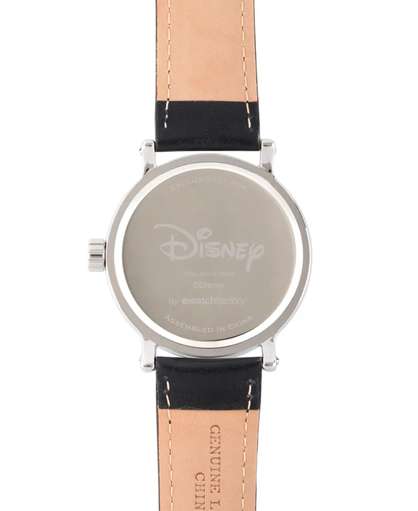 EwatchFactory Men's Disney Mickey Mouse Black Strap Watch 44mm