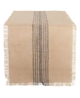 Middle Stripe Burlap Table Runner 14" x 72"