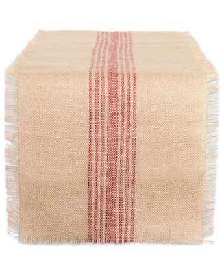 Barn Middle Stripe Burlap Table Runner 14" x 72"