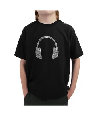 La Pop Art Big Boy's Word T-Shirt - 63 Different Genres of Music