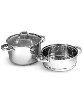 Sedona Stainless Steel 4-Qt. Multi Cooker with Glass Lid & Steam Tray