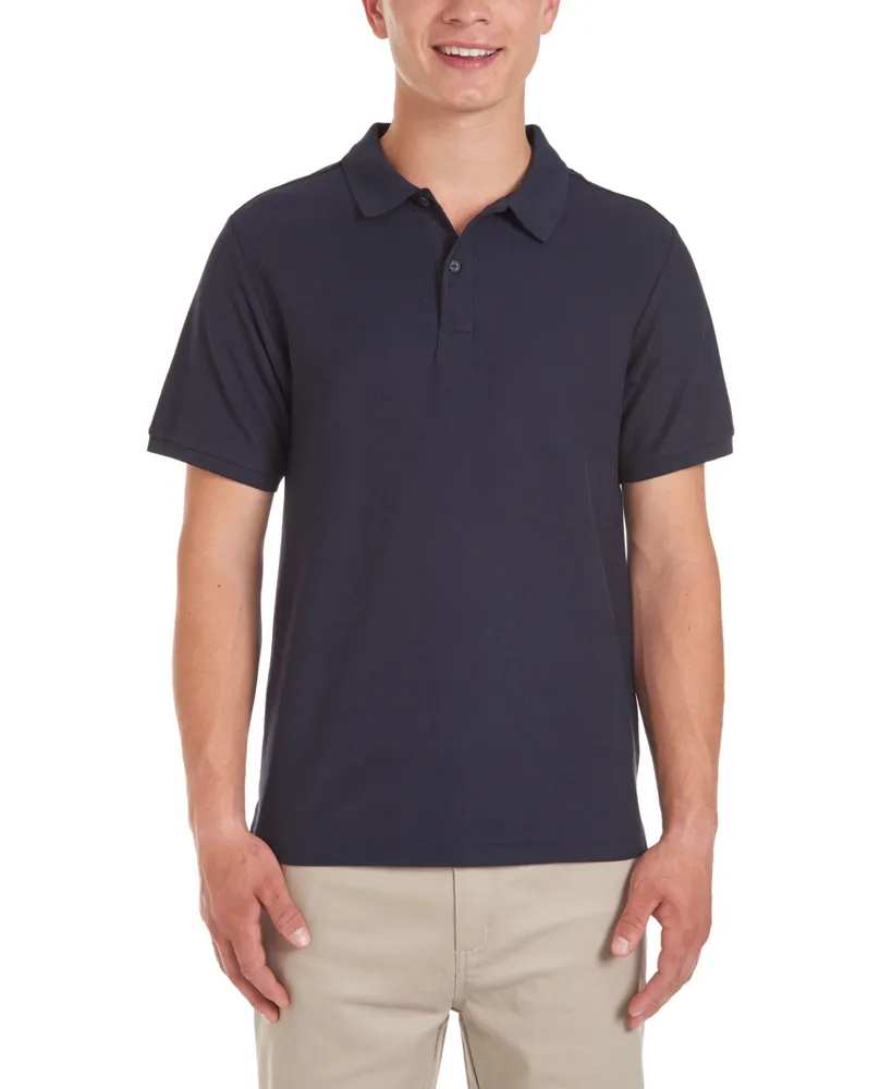 Nautica Young Men Uniform Short Sleeve Double Pique Polo