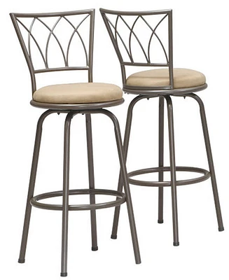 Monarch Specialties 2 Piece Micro Suede Bar Stool Set