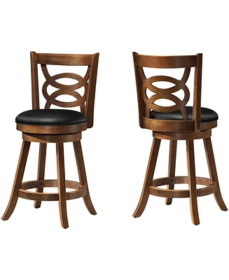 Monarch Specialties 2 Piece Leather Look Bar Stool Set