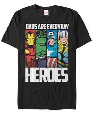 Marvel Men's Comic Collection Dads Are Everyday Heroes Short Sleeve T-Shirt