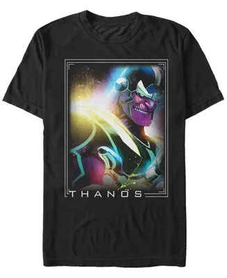 Marvel Men's Comic Collection Neon Splatter Thanos Short Sleeve T-Shirt