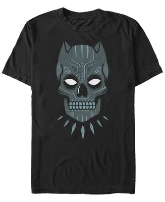 Marvel Men's Black Panther Sugar Skull Big Face Mask Short Sleeve T-Shirt